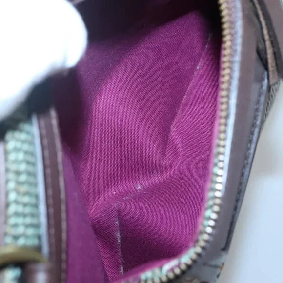 BURBERRY Nova Check Tote Bag Wool Green Gold